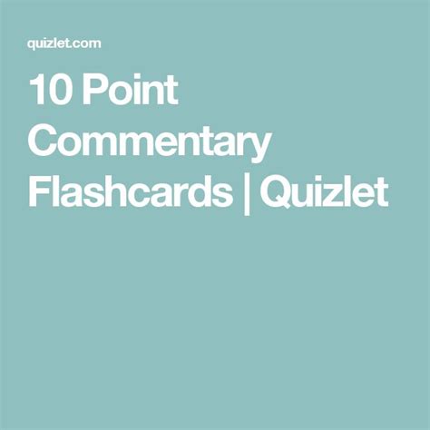 UPS 10 Point Commentary Flashcards 